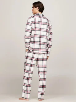 Tommy Hilfiger Miesten Pyjamasetti, LS FLANNEL PJ SHIRT SET Punainen Ruutu