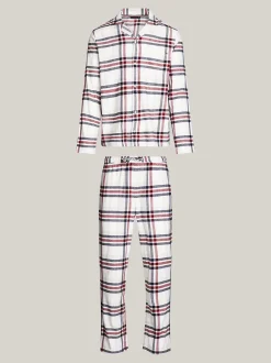 Tommy Hilfiger Miesten Pyjamasetti, LS FLANNEL PJ SHIRT SET Punainen Ruutu