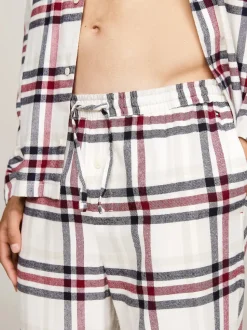 Tommy Hilfiger Miesten Pyjamasetti, LS FLANNEL PJ SHIRT SET Punainen Ruutu