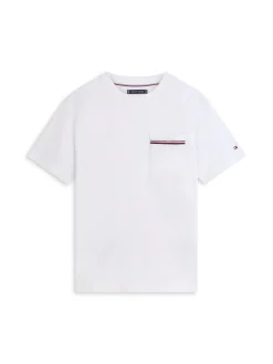 Tommy Hilfiger miesten t-paita Global Stripe Pique Pocket Tee, valkoinen