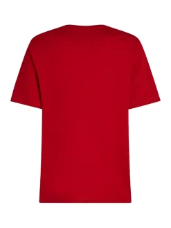 Tommy Hilfiger Miesten T-paita, MONOTYPE PRINTED LABEL Punainen