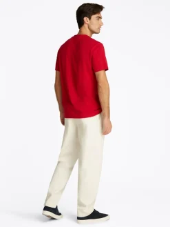 Tommy Hilfiger miesten t-paita, HILFIGER CENTER STACK LOGO TEE Punainen