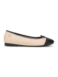 Tommy Hilfiger naisten balleriinat, TOE CAP LEATHER BALLERINA Beige Kuosi