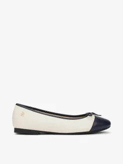 Tommy Hilfiger naisten balleriinat, TOE CAP LEATHER BALLERINA Beige Kuosi