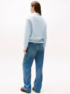 Tommy Hilfiger naisten college, SCRIPT REG PIQUE SWEATER Vaaleansininen