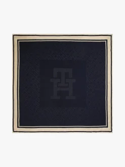 Tommy Hilfiger naisten huivi, K-ELEVATED CHIC TEXTURE SQUARE Sininen Kuosi