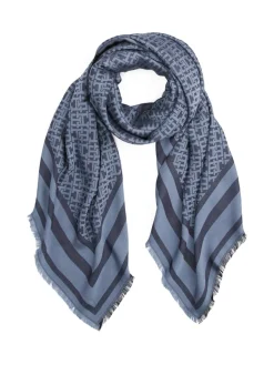 Tommy Hilfiger naisten huivi, TH MONOGRAM SQUARE Sininen Kuosi