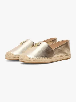 Tommy Hilfiger naisten kengät, TH LOGO METALLIC LEATHER ESPADRILLE Kullankeltainen