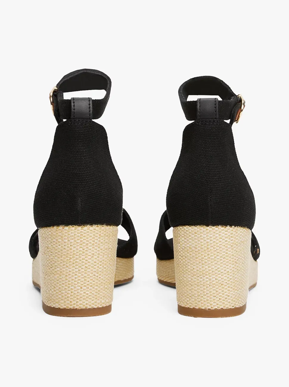 Tommy Hilfiger naisten kengät, FLAG CRISS-CROS MID WEDGE ESPAD Musta