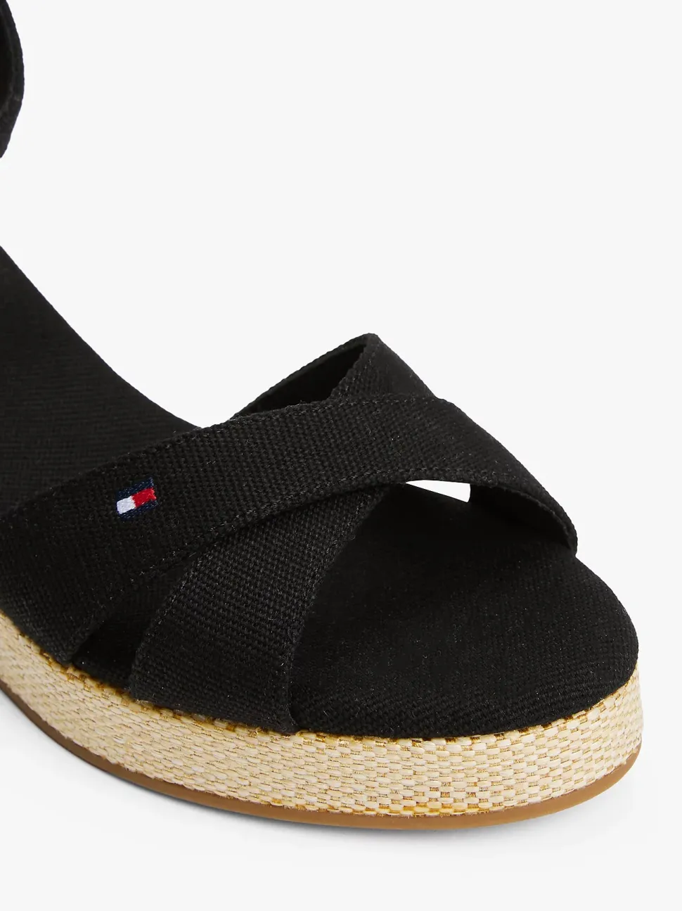Tommy Hilfiger naisten kengät, FLAG CRISS-CROS MID WEDGE ESPAD Musta