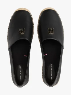 Tommy Hilfiger naisten kengät, TH LOGO LEATHER ESPADRILLE Musta
