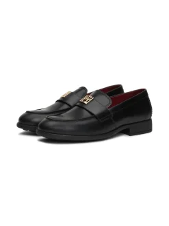 Tommy Hilfiger naisten kengät, TH LEATHER CLASSIC LOAFER Musta