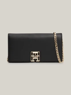 Tommy Hilfiger naisten lompakko, TH RESET LRG FLAP W CHAIN Musta