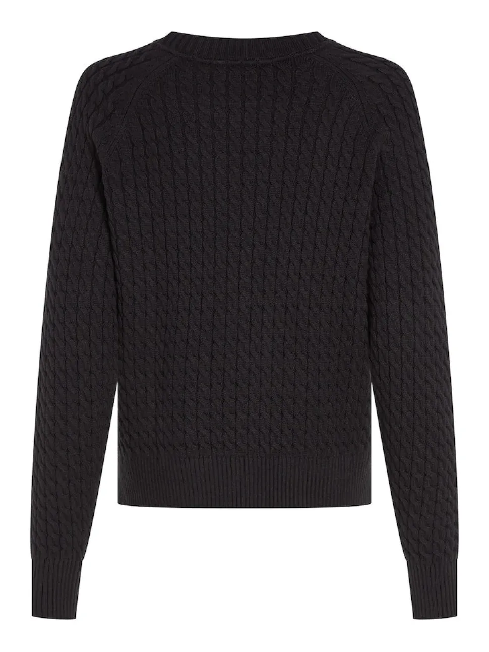 Tommy Hilfiger naisten neule, CO MINI CABLE C-NECK SWEATER Musta