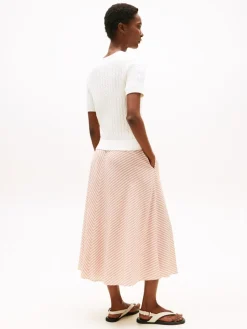 Tommy Hilfiger naisten neule, CO CABLE MID SS SWEATER Luonnonvalkoinen