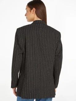Tommy Hilfiger Naisten Oversize-bleiseri Liituraitakuosilla, OVERSIZED PREP PINSTRIPE BLAZER Musta
