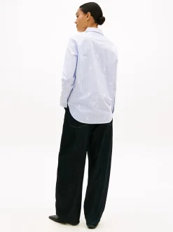 Tommy Hilfiger naisten paitapusero Oxford AOP Relaxed Shirt, vaaleansininen