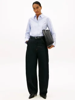 Tommy Hilfiger naisten paitapusero Oxford AOP Relaxed Shirt, vaaleansininen