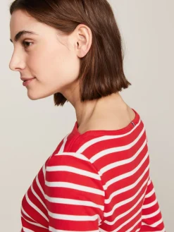 Tommy Hilfiger Naisten Paita, NEW CODY SLIM BOAT-NK Raidallinen Punainen