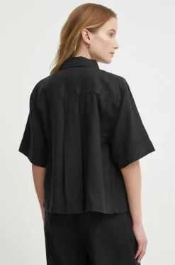 Tommy Hilfiger naisten pellavapaita, LINEN SS SHIRT Musta