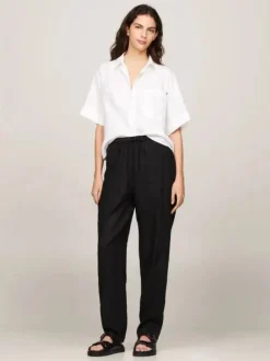 Tommy Hilfiger naisten pellavapaita, LINEN SS SHIRT Valkoinen