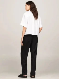 Tommy Hilfiger naisten pellavapaita, LINEN SS SHIRT Valkoinen