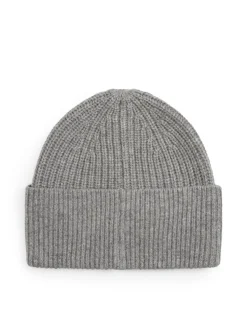 Tommy Hilfiger naisten pipo Tommy Script Cashmere Beanie, vaaleanharmaa