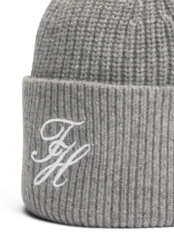 Tommy Hilfiger naisten pipo Tommy Script Cashmere Beanie, vaaleanharmaa