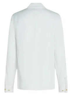 Tommy Hilfiger Naisten Pusero, GOLD BUTTON VISCOSE LS SHIRT Valkoinen