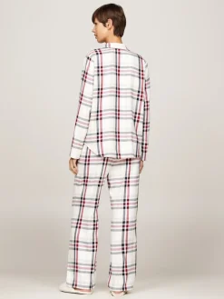 Tommy Hilfiger Naisten Pyjama, K-GIFT FLANNEL SET&SLIPPER Monivärinen Kuosi