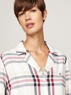 Tommy Hilfiger Naisten Pyjama, K-GIFT FLANNEL SET&SLIPPER Monivärinen Kuosi