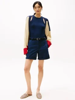 Tommy Hilfiger naisten shortsit, CO BLEND GMD CHINO SHORT Tummansininen