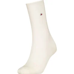Tommy Hilfiger naisten sukat, K-WOMEN SOCK ROLL TOP PREMIUM WOOL Luonnonvalkoinen