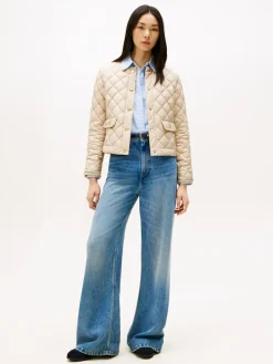 Tommy Hilfiger naisten takki, BUTTON QUILTED REG LADY JACKET Luonnonvalkoinen