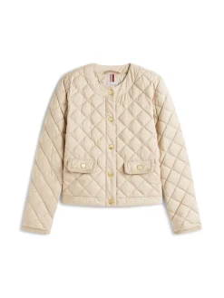 Tommy Hilfiger naisten takki, BUTTON QUILTED REG LADY JACKET Luonnonvalkoinen