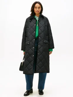 Tommy Hilfiger naisten tikkitakki Padded Flag Quilted Coat, musta