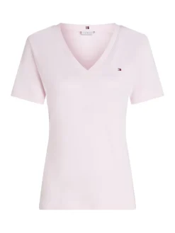 Tommy Hilfiger naisten t-paita, SLIM CODY V-NK SS, C1O Vaaleanpunainen