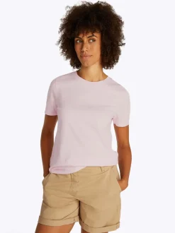 Tommy Hilfiger naisten t-paita, K-REG SCRIPT C-NK TEE SS Vaaleanpunainen