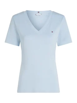 Tommy Hilfiger naisten t-paita, SLIM CODY V-NK SS, C1O Vaaleansininen