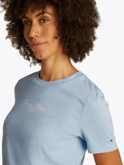 Tommy Hilfiger naisten t-paita, K-REG SCRIPT C-NK TEE SS Vaaleansininen