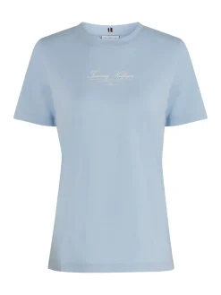 Tommy Hilfiger naisten t-paita, K-REG SCRIPT C-NK TEE SS Vaaleansininen