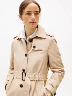 Tommy Hilfiger naisten trenssitakki, HERITAGE SINGLE BREASTED TRENCH Vaalea Beige