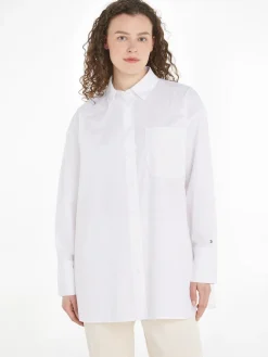 Tommy Hilfiger Naisten Väljänmallinen Kauluspaita, SMD ESSENTIAL LOOSE FIT SHIRT Valkoinen