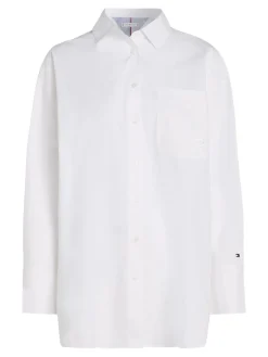 Tommy Hilfiger Naisten Väljänmallinen Kauluspaita, SMD ESSENTIAL LOOSE FIT SHIRT Valkoinen