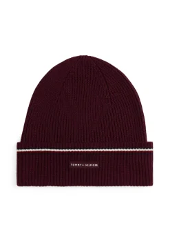 Tommy Hilfiger pipo TH RWB BEANIE, viininpunainen