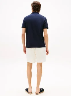 Tommy Hilfiger Regular Signature Zip Placket Polo Shirt Tummansininen