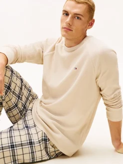 Tommy Hilfiget Relaxed Flannel PJ Set, Boxed beige