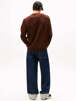 Tommy Jeans Miesten Collegepaita, REG S FLAG CREW Kaakaonruskea