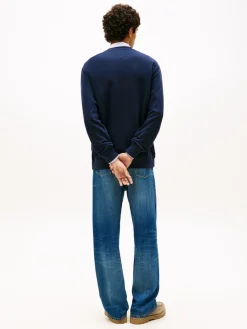 Tommy Jeans miesten collegepaita TJM Reg Sign Stripe Cnck EXT, tummansininen