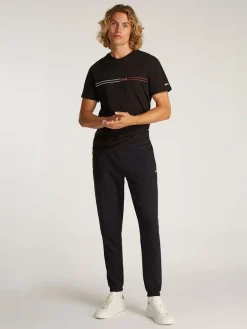 Tommy Jeans miesten collegehousut, TJM SLIM S FLAG SWEATPANT EXT Musta
